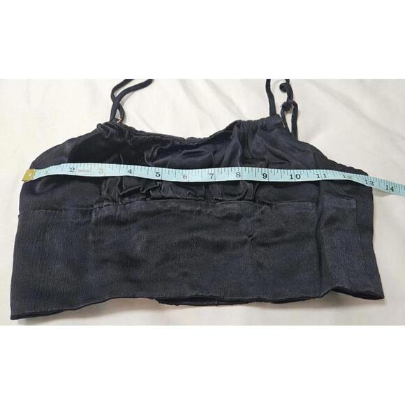 Black Cropped Top with Adjustable Straps for Women No Tag - Picture 4 of 5